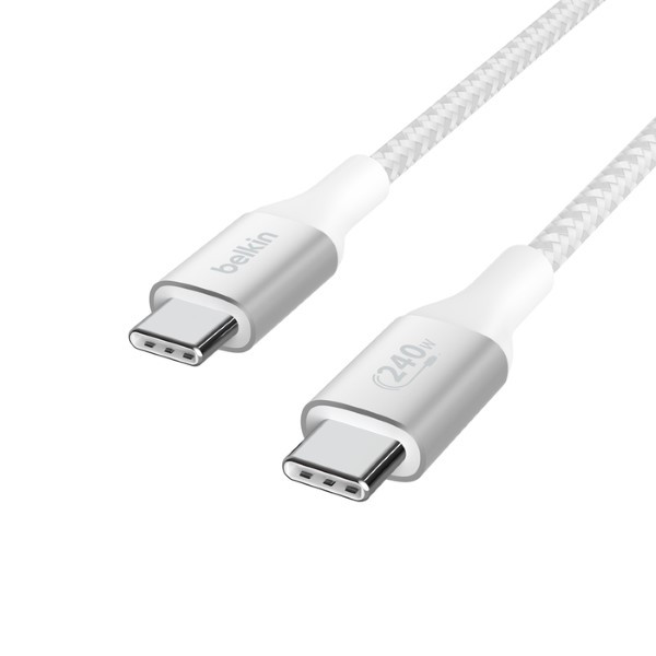 Belkin Google pixel oplaadkabel | USB C ↔ USB C | Belkin | 1 meter (USB 2.0, 240W, 480 Mbps, Nylon, Wit) CAB015BT1MWH J010221126 - 2