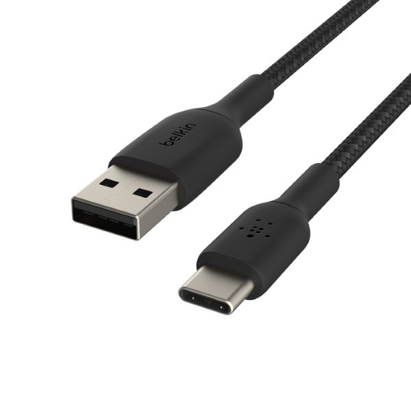 Belkin Motorola oplaadkabel | USB A ↔ USB C | Belkin | 3 meter (USB 2.0, 12W, 480 Mbps, Nylon, Zwart) CAB002BT3MWH D010221129 - 2