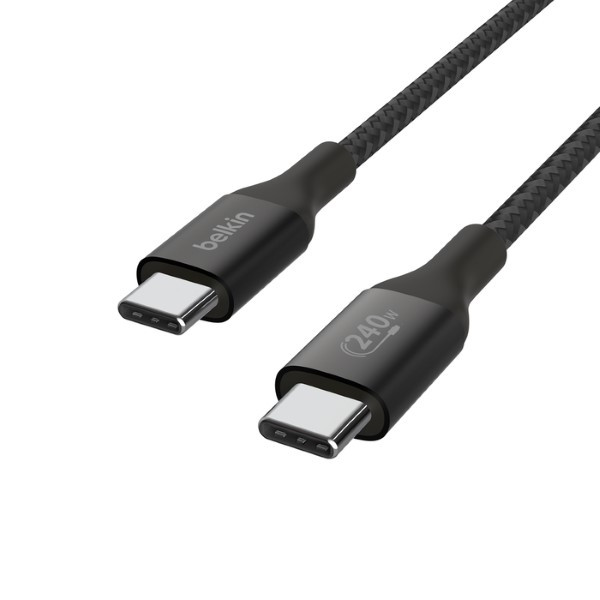 Belkin Motorola oplaadkabel | USB C ↔ USB C | Belkin | 1 meter (USB 2.0, 240W, 480 Mbps, Nylon, Zwart) CAB015BT1MBK D010221127 - 2
