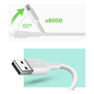 Belkin Sony oplaadkabel | USB A ↔ USB C | 1 meter (USB 2.0, 12W, 480 Mbps, Wit) CAB001bt1MWH H010214153 - 3