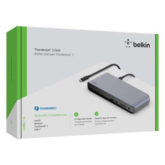 Belkin Thunderbolt 3 dock Pro | Belkin (4K@60Hz, DisplayPort, USB C, USB A, Kaartlezer, Mini jack, Ethernet, Voor Mac en Windows) F4U097vf K010405014 - 5