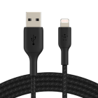 Belkin USB A naar Lightning kabel | Belkin | 3 meter | USB 2.0 (12W, 480 Mbps, Nylon, Zwart) CAA002BT3MBK K010221137 - 1