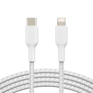 Belkin USB C naar Lightning kabel | Belkin | 1 meter | USB 2.0 (12W, 480 Mbps, Nylon, Wit) CAA004BT1MWH K010221134 - 1
