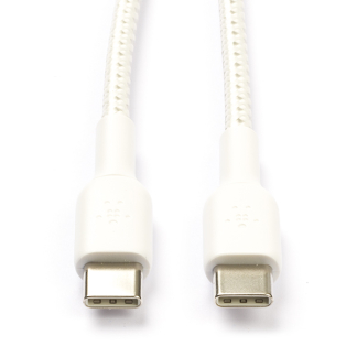 Belkin USB C naar USB C kabel | 1 meter | USB 2.0 (12W, 480 Mbps, Nylon, Wit) CAB004bt1MWH K010214165 - 1