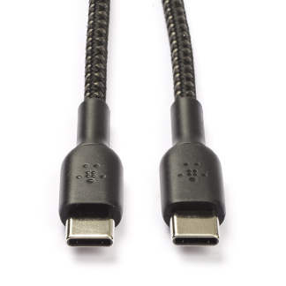 Belkin USB C naar USB C kabel | 1 meter | USB 2.0 (Power Delivery, Nylon, Zwart) CAB004bt1MBK K010214166 - 