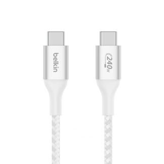 Belkin USB C naar USB C kabel | Belkin | 2 meter | USB 2.0 (240W, 480 Mbps, Nylon, Wit) CAB015BT2MWH K010221124 - 1