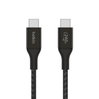 Belkin Vivo oplaadkabel | USB C ↔ USB C | Belkin | 1 meter (USB 2.0, 240W, 480 Mbps, Nylon, Zwart) CAB015BT1MBK Z010221127 - 1