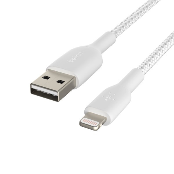 Belkin iPad oplaadkabel | USB A ↔ Lightning | Belkin | 3 meter (USB 2.0, 12W, 480 Mbps, Nylon, Wit) CAA002BT3MWH I010221136 - 2