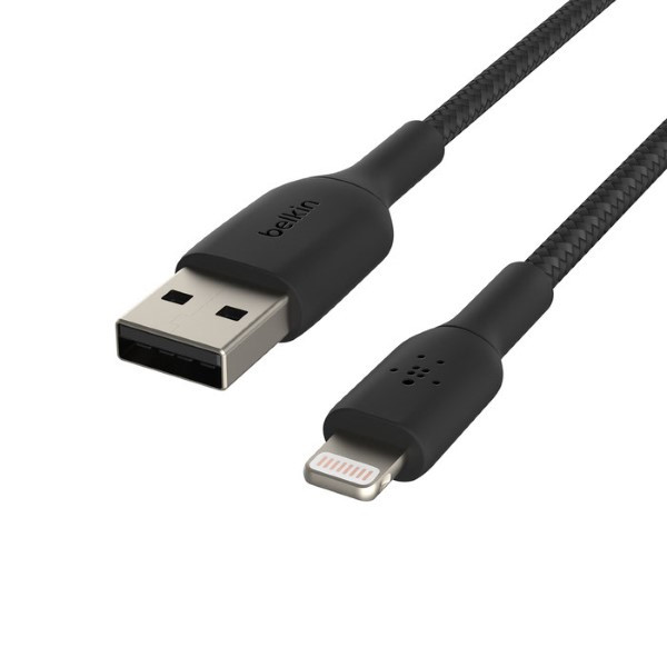 Belkin iPhone oplaadkabel | USB A ↔ Lightning | Belkin | 1 meter (Nylon, Zwart) CAA002bt1MBK K010214180 - 1