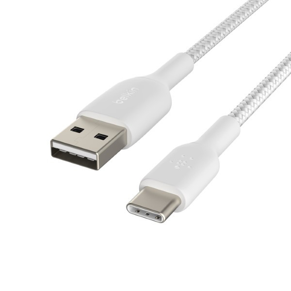 Belkin iPhone oplaadkabel | USB A ↔ USB C | Belkin | 3 meter (USB 2.0, 12W, 480 Mbps, Nylon, Wit) CAB002BT3MWH A010221128 - 2