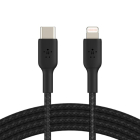 iPhone oplaadkabel | USB C ↔ Lightning | Belkin | 2 meter (USB 2.0, 12W, 480 Mbps, Nylon, Zwart)