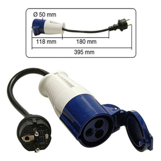 Benson CEE verloopkabel | Benson | 0.35 meter (16A, 230V, 3x1.5mm², IP44, Schuko naar CEE vrouwelijk 641 K010806066 - 3