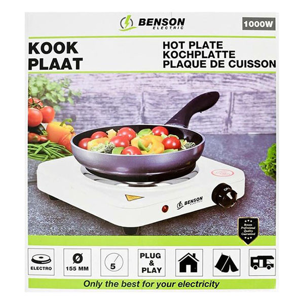 Benson Elektrische kookplaat | Benson | 1 pits (Ø15.5 cm, Metaal, 1000W) 9579 K170106367 - 4