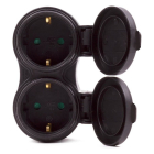 Benson Verloopstekker | Benson | 2-voudig (16A, Geaard, IP44, Zwart) 8567 K170104893 - 2