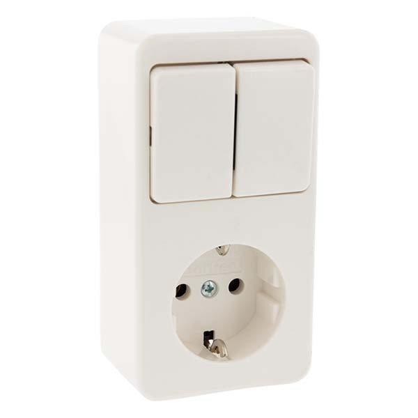 Berker Stopcontact met schakelaar | Berker (Opbouw, Randaarde, Serie, Wit) 66.026.71 K180106703 - 3