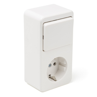 Berker Stopcontact met schakelaar | Berker (Opbouw, Randaarde, Wissel, Wit) 66.026.68 K180106702 - 1