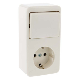 Berker Stopcontact met schakelaar | Berker (Opbouw, Randaarde, Wissel, Wit) 66.026.68 K180106702 - 3