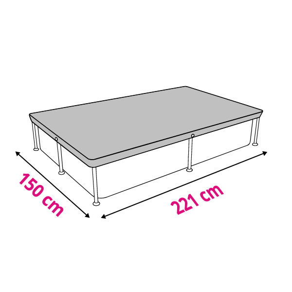 Bestway Afdekzeil zwembad | Bestway | Zomer | 221 x 150 cm (Rechthoek, Bevestigingskoord) 58103 K180107738 - 5