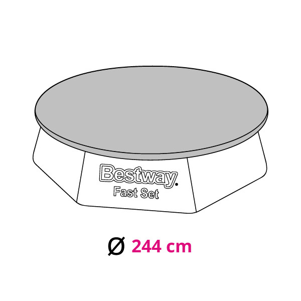 Bestway Afdekzeil zwembad | Bestway | Zomer | 244 cm (Rond, Bevestigingskoord) 58032 K180107735 - 6