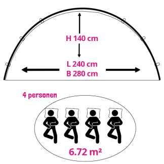 Bestway Campingtent | Bestway | 4 personen (280 x 240 x 140 cm, 2 ingangen) 7075029080 K170112214 - 8