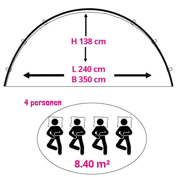 Bestway Campingtent | Bestway | 4 personen (350 x 240 x 138 cm, Swiftclick, 2 ingangen) 7075029081 K170112213 - 10