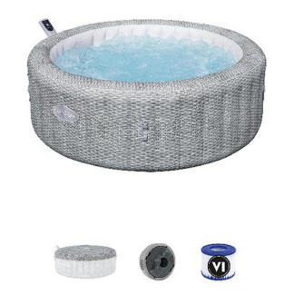 Bestway Lay-Z-Spa | Bestway | Bali (Tot 6 personen, 140 airjets, Wifi, Freeze shield, EnergySense, Rotan) 7080030111 K170106300 - 7