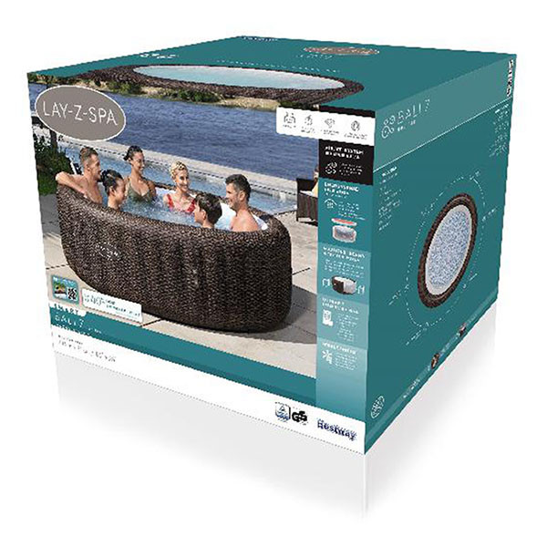 Bestway Lay-Z-Spa | Bestway | Bali (Tot 7 personen, 180 airjets, Wifi, Freeze shield, EnergySense, Rotan) 7080030112 K170106301 - 8