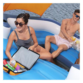 Bestway Opblaasbaar eiland | Bestway | Hydro Force | 373 x 264 x 73 cm (Met bekerhouders, zonnescherm, koeltas en ankertas, Max. 600 kg) 7035066415 K170112216 - 8