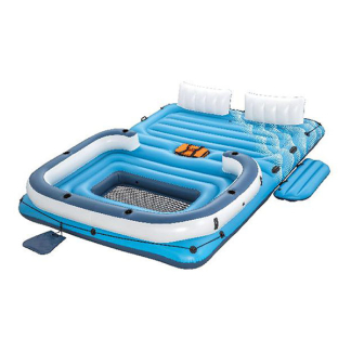 Bestway Opblaasbaar eiland | Bestway | Hydro Force | 373 x 264 x 73 cm (Met bekerhouders, zonnescherm, koeltas en ankertas, Max. 600 kg) 7035066415 K170112216 - 2