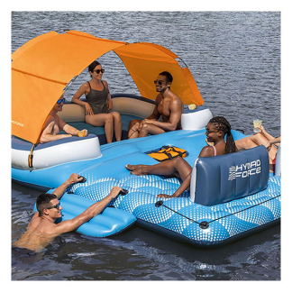 Bestway Opblaasbaar eiland | Bestway | Hydro Force | 373 x 264 x 73 cm (Met bekerhouders, zonnescherm, koeltas en ankertas, Max. 600 kg) 7035066415 K170112216 - 7