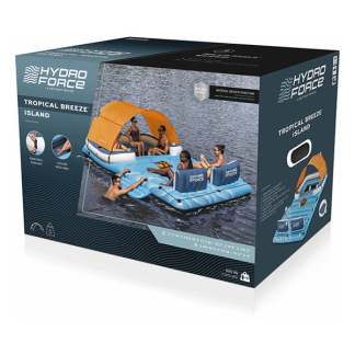 Bestway Opblaasbaar eiland | Bestway | Hydro Force | 373 x 264 x 73 cm (Met bekerhouders, zonnescherm, koeltas en ankertas, Max. 600 kg) 7035066415 K170112216 - 9