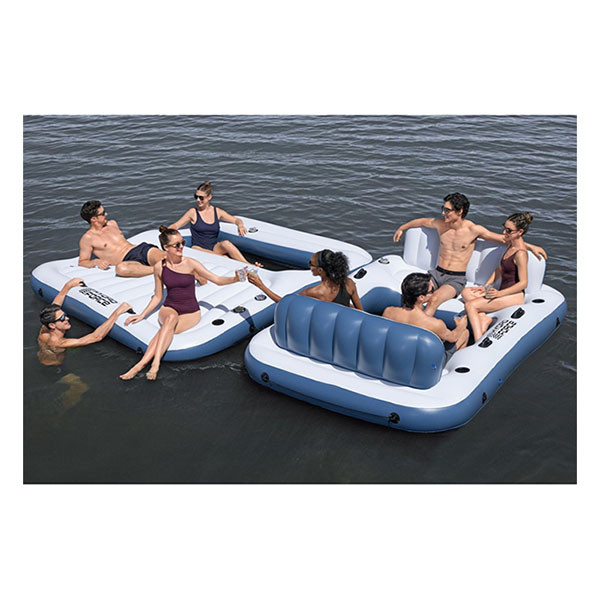 Bestway Opblaasbaar eiland | Bestway | Hydro Force | 537 x 416 x 30 cm (Met bekerhouders, rugsteunen en ankertassen, Max. 800 kg) 43964 K180107823 - 9