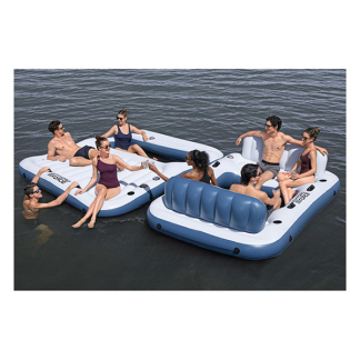 Bestway Opblaasbaar eiland | Bestway | Hydro Force | 537 x 416 x 30 cm (Met bekerhouders, rugsteunen en ankertassen, Max. 800 kg) 43964 K180107823 - 9