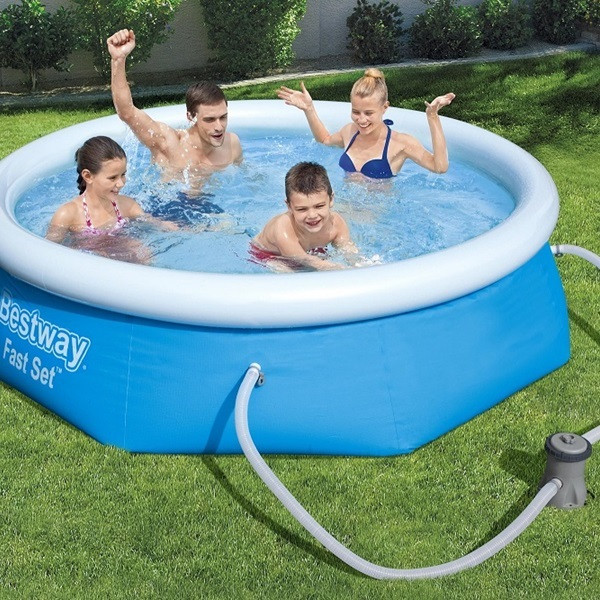 Bestway Opblaasbaar zwembad | Bestway | Ø 244 cm x 66 cm (Incl. filterpomp, Blauw) SBE00007 K170111814 - 3