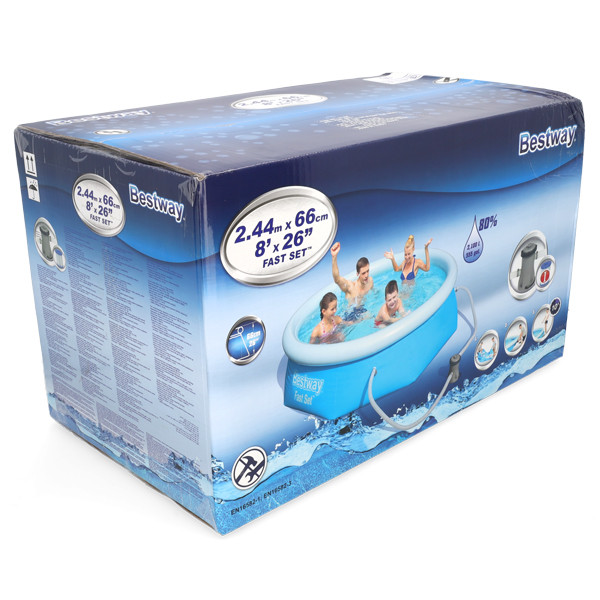 Bestway Opblaasbaar zwembad | Bestway | Ø 244 cm x 66 cm (Incl. filterpomp, Blauw) SBE00007 K170111814 - 4