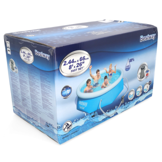 Bestway Opblaasbaar zwembad | Bestway | Ø 244 cm x 66 cm (Incl. filterpomp, Blauw) SBE00007 K170111814 - 4