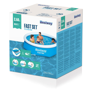 Bestway Opblaasbaar zwembad | Bestway | Ø 244 x 61 cm (Blauw) 57448 K180107732 - 3