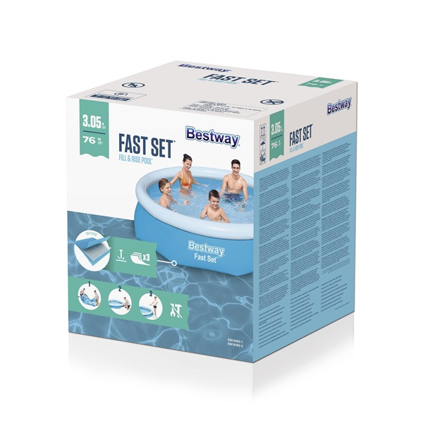 Bestway Opblaasbaar zwembad | Bestway | Ø 305 x 76 cm (Blauw) 7020025025 K180108061 - 3
