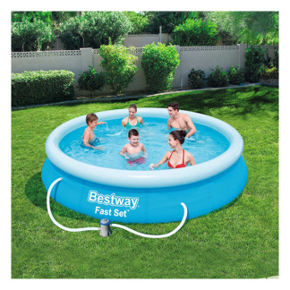 Bestway Opblaasbaar zwembad | Bestway | Ø 366 x 76 cm (Incl. filterpomp, Blauw) 57274 K180107727 - 5