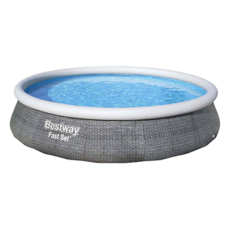 Bestway Opblaasbaar zwembad | Bestway | Ø 396 x 84 cm (Incl. filterpomp, Rotan) 57376 K180107731