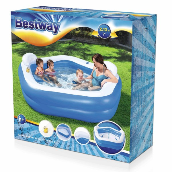 Bestway Opblaasbaar zwembad | Bestway | 213 x 207 x 69 cm (Met loungestoelen) 15154153BES K180107414 - 4