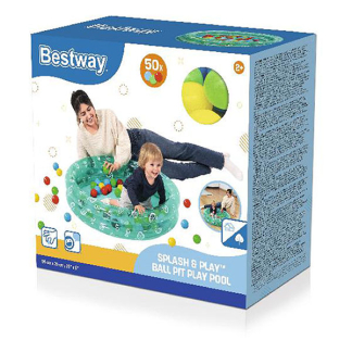 Bestway Opblaasbare ballenbak | Bestway | Playcenter | Ø 91 x 20 cm (Fruitprint, Met speelballen) 7035060159 K170112230 - 6