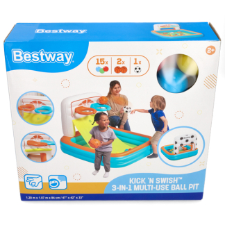Bestway Opblaasbare ballenbak | Bestway | Playcenter | 120 x 107 x 84 cm (Met speelballen, basketballen en voetbal) 7035060206 K170112228 - 7
