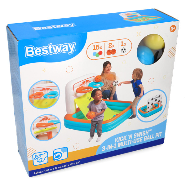 Bestway Opblaasbare ballenbak | Bestway | Playcenter | 120 x 107 x 84 cm (Met speelballen, basketballen en voetbal) 7035060206 K170112228 - 8