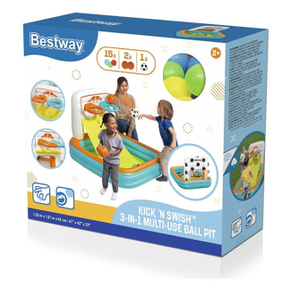 Bestway Opblaasbare ballenbak | Bestway | Playcenter | 120 x 107 x 84 cm (Met speelballen, basketballen en voetbal) 7035060206 K170112228 - 9