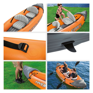 Bestway Opblaasbare kajak | Bestway | Hydro Force Rapid X2 | 321 x 100 x 44 cm (Met roeispanen, handpomp en vin, Max 160 kg) 65077 K180107810 - 10