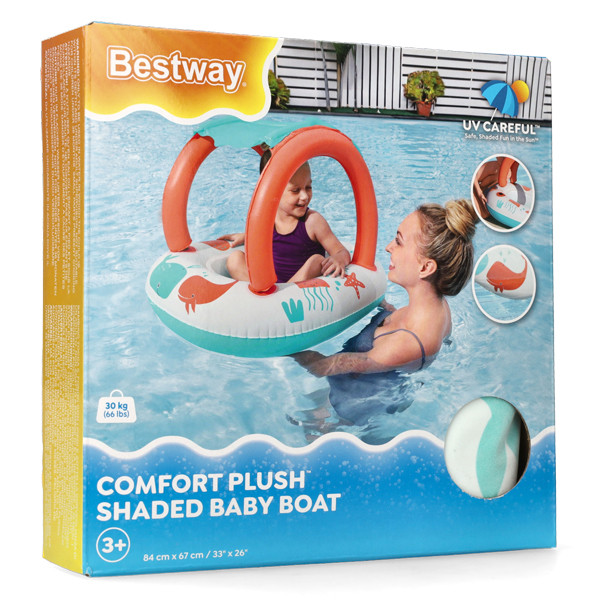 Bestway Opblaasfiguur zwembad | Bestway | Baby boot (78 x 61.5 x 56.5 cm, Vanaf 3 jaar, Met zonnescherm) 7035065132 K170112219 - 7