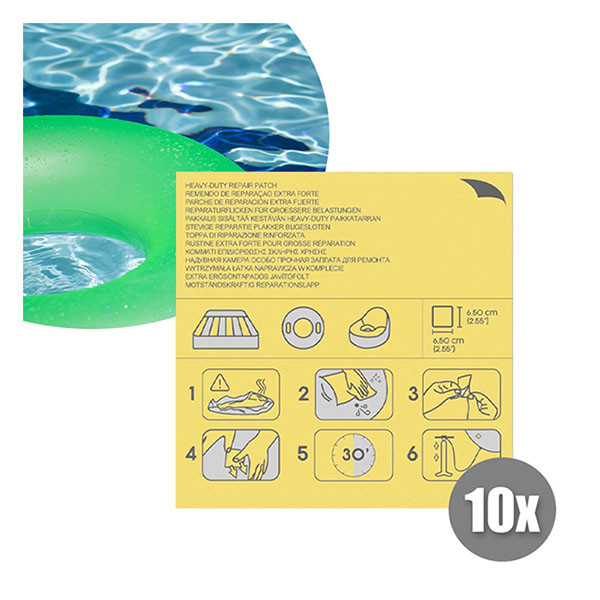 Bestway Reparatieset zwembad | Bestway | 6.5 x 6.5 cm (Zelfklevende folie, 10 stuks) 62068 K180107790 - 3