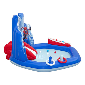 Bestway Speelzwembad | Bestway | 211 x 206 x 127 cm (Met glijbaan, ringwerpen, sproeier en speelballen, Spider-Man) 98793 K180107774 - 2