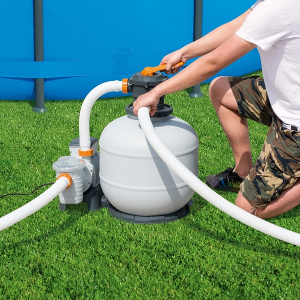 Bestway Zandfilterpomp | Bestway | 7.5 m³/u (Geschikt voor 1100 tot 54.500 liter, Manometer, Chloordispenser, Timer) 15958499BES 7025032069 K170115229 - 5